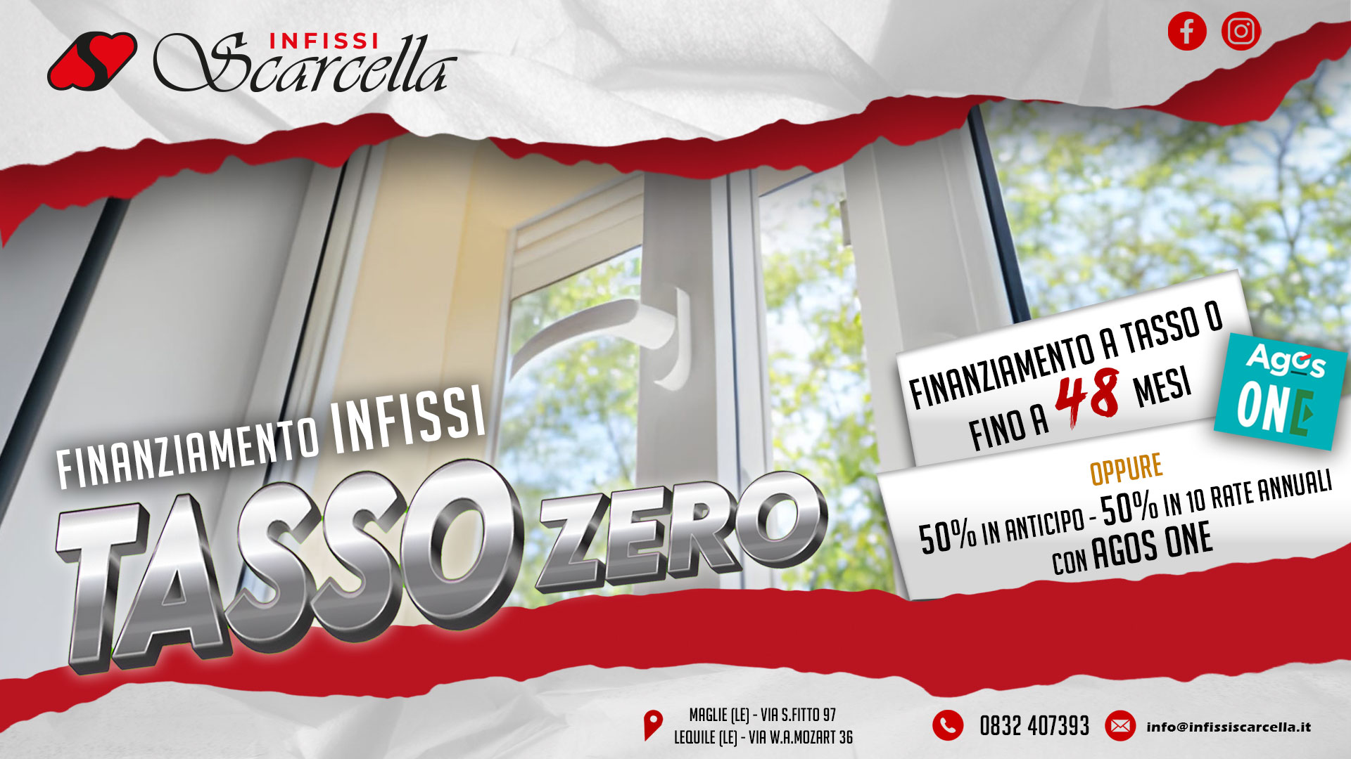 Finanziamento infissi a tasso zero